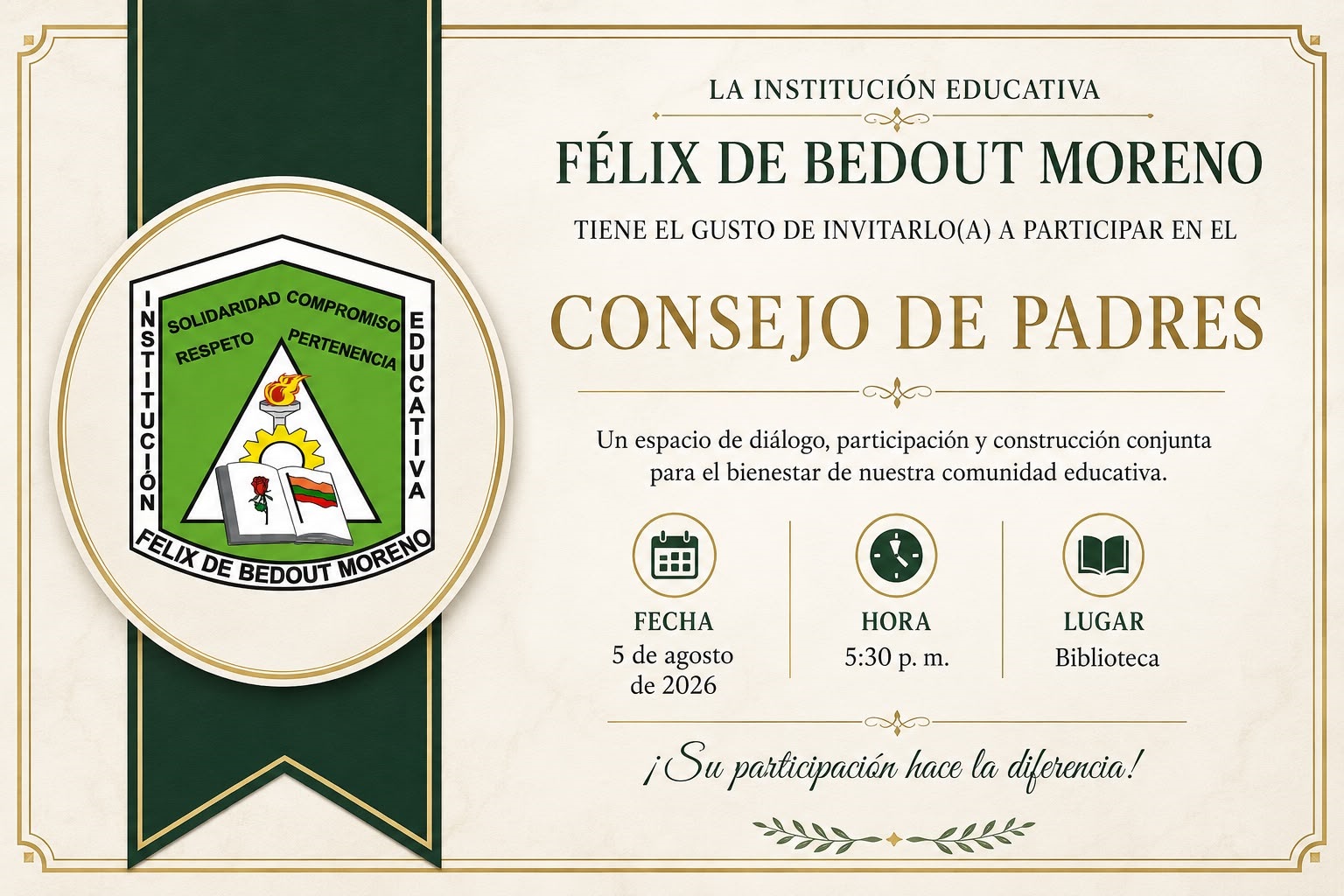 CITACIÓN A REUNIÓN DEL CONSEJO DE PADRES